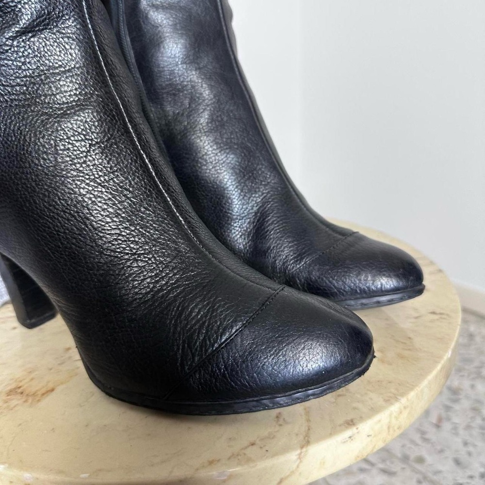 Vintage 90s 2000s knee high square rounded toe high heel boots Size 9.5 - Picture 5 of 8